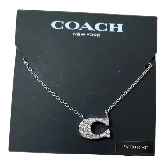 Coach Jewelry - Coach Signature Crystal C Silver Tone Necklace. NWT $88. 16” - 18”